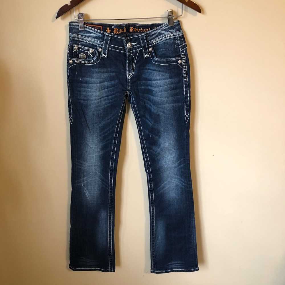 Rock Revival Jen boot cut jeans size 27”